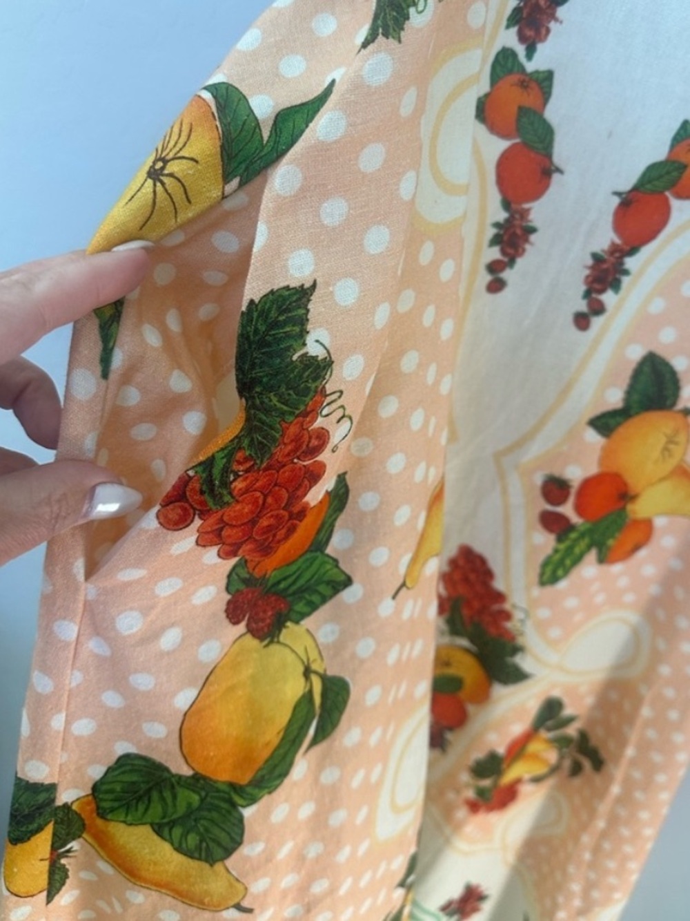 Caroline Constas Linen Blend Colorful Fruit-Print Maxi Dress w/ Pockets | New - Picture 4 of 10